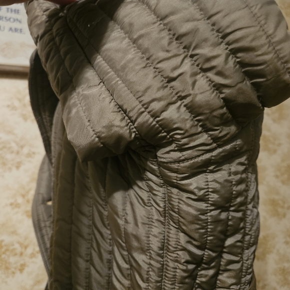 VINTAGE SIZE 12 60'S PUFFER JACKET GREY-GREEN COLOR - Picture 7 of 16